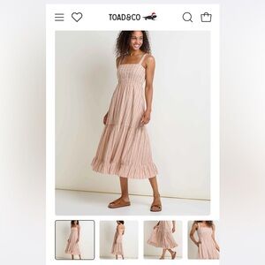 Toad&Co Women's Taj Hemp Tiered Midi Dress